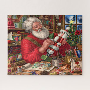 Santa's Nutcracker Painting in His Workshop Jigsaw Puzzle