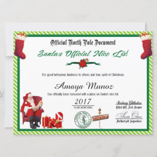 Santa's Official North Pole Document Holiday Card