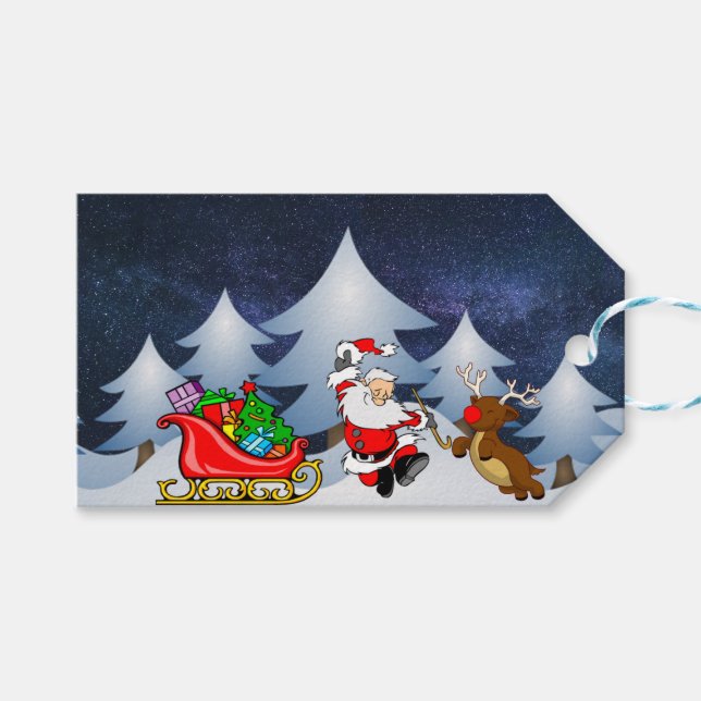 Santa's on his way gift tags (Front (Horizontal))