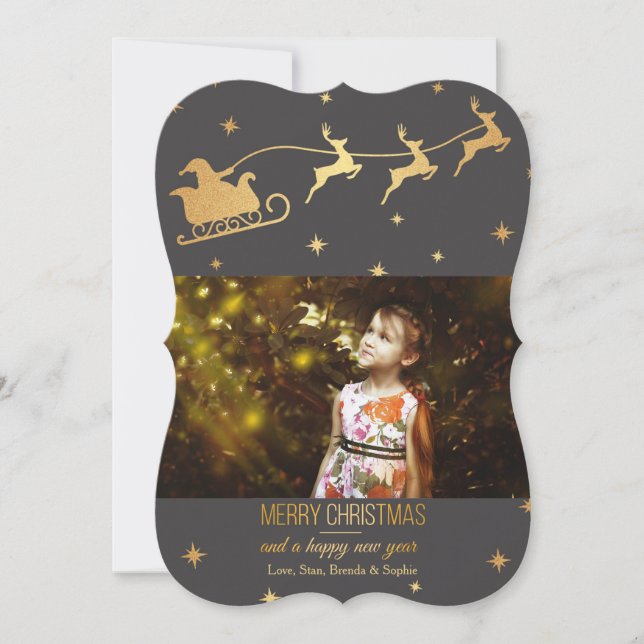 Santa's On His Way Holiday Photo Card (Front)