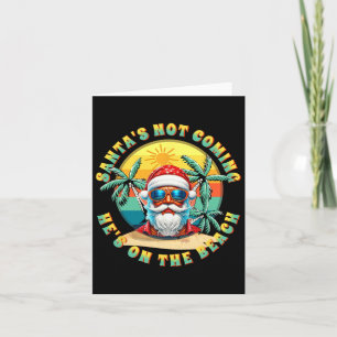 Santa's On The Beach. Funny Surfer Alternative Chr Card