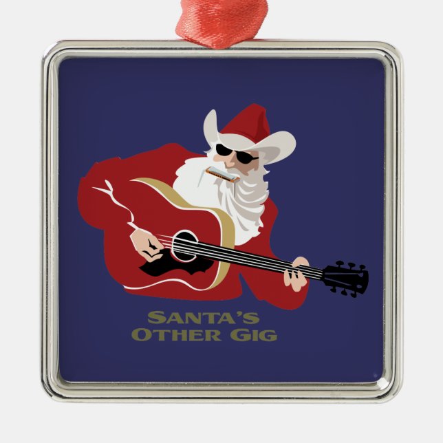 Santa's Other Gig Metal Tree Decoration (Front)
