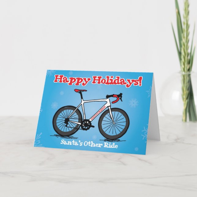 "Santa's Other Ride" Christmas Card for Cyclists (Front)