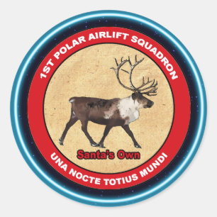 Santa's Own - 1st Polar Airlift Squadron Classic Round Sticker