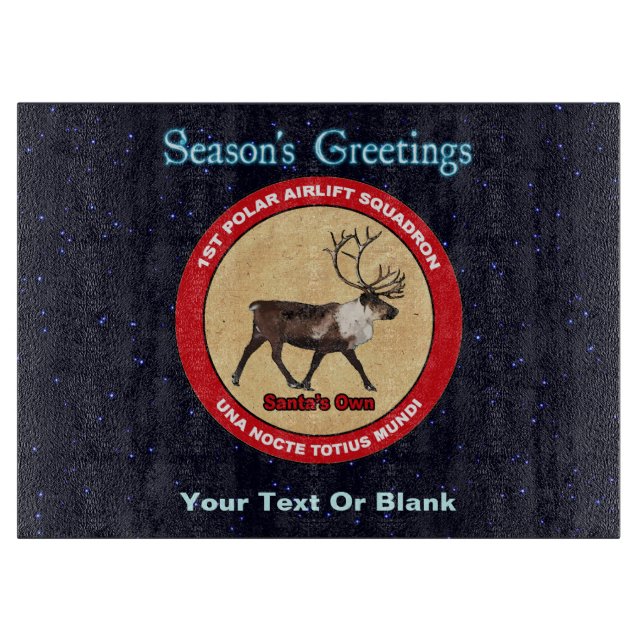 Santa's Own - 1st Polar Airlift Squadron Cutting Board (Front)