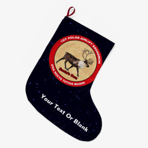 Santa's Own - 1st Polar Airlift Squadron Large Christmas Stocking