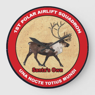 Santa's Own - 1st Polar Airlift Squadron Large Clock