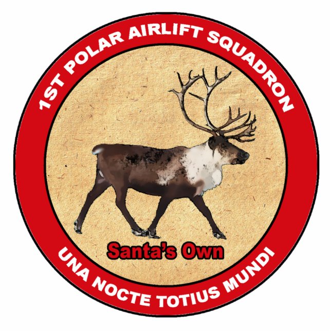 Santa's Own - 1st Polar Airlift Squadron Photo Sculpture Magnet (Front)