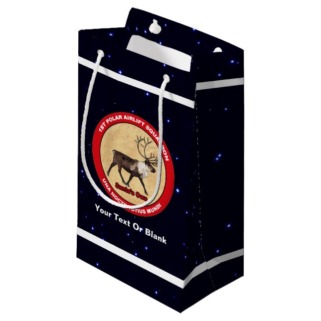 Santa's Own - 1st Polar Airlift Squadron Small Gift Bag (Front Angled)
