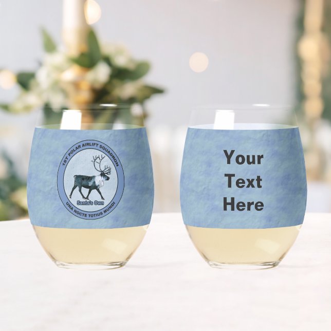 Santa's Own - 1st Polar Airlift Squadron Stemless Wine Glass (Insitu (Wedding))