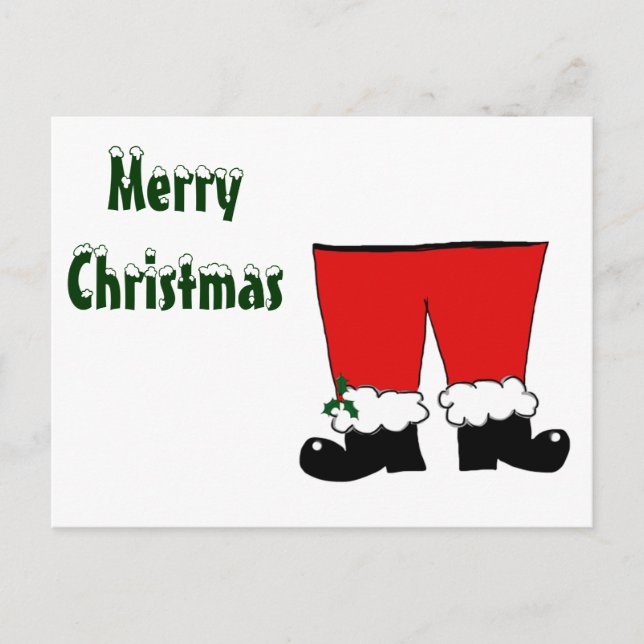 Santa's Pants Holiday Postcard (Front)