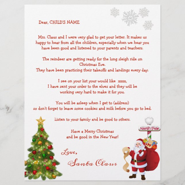 Santa's Personal Letter to Your Child Christmas (Front)