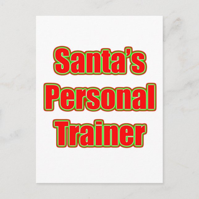 Santa's Personal Trainer Holiday Postcard (Front)