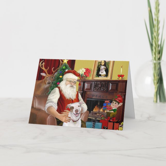 Santa's Pit Bull #2 Holiday Card (Front)