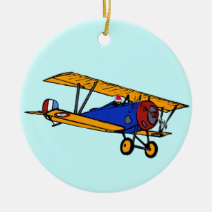 Santa's Plane Ceramic Tree Decoration