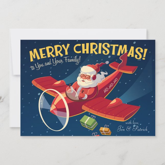 Santa's Plane Holiday Card (Front)