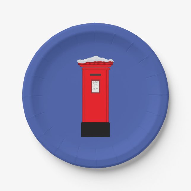 Santas Postbox Paper Plate (Front)