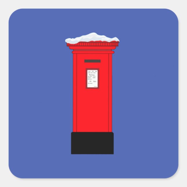 Santas Postbox Square Sticker (Front)