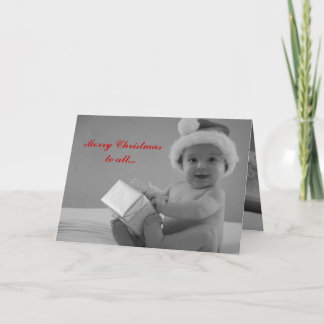 Santa's Present Baby Christmas Card