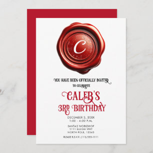 Santa's Red Wax Seal North Pole Christmas Holiday Invitation