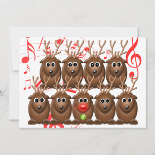 Santa's Reindeer Christmas Party Invitation