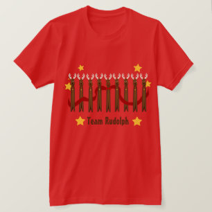Santas Reindeer Christmas Team Rudolph T-Shirt