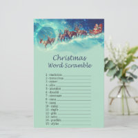 Santa's reindeer christmas word scramble game