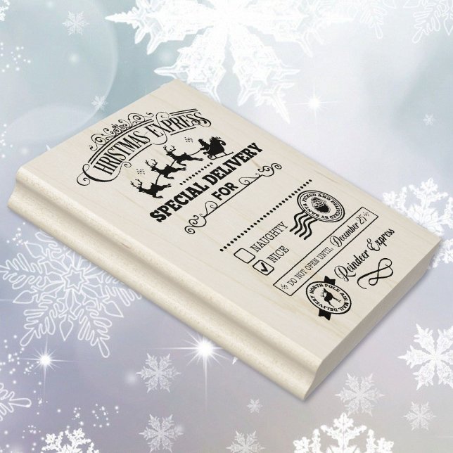 Santa's Reindeer Express Christmas Large Rubber Stamp (Creator Uploaded)
