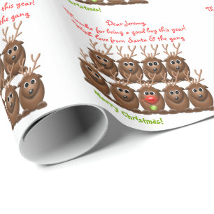 Santas Reindeer Letter from Santa Christmas Xmas Wrapping Paper