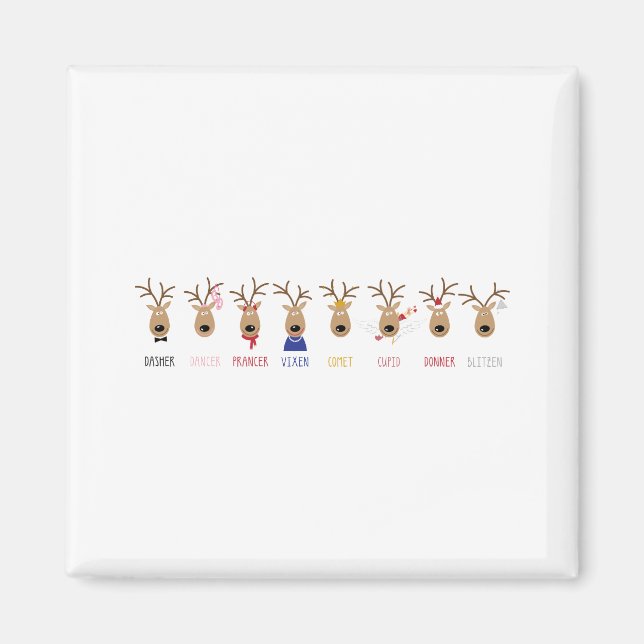 Santas Reindeer Magnet (Front)