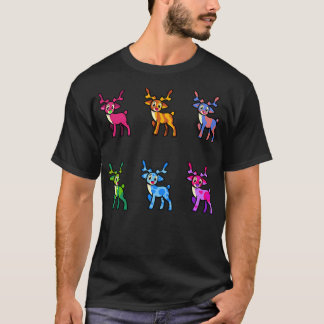 Santa'S Reindeer Mixed Colours. T-Shirt