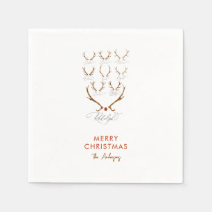 Santa's Reindeer Names Family Names Christmas Napkin