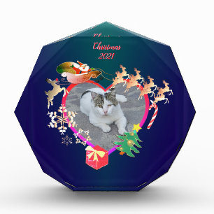 Santa's Reindeer Photo Heart Frame