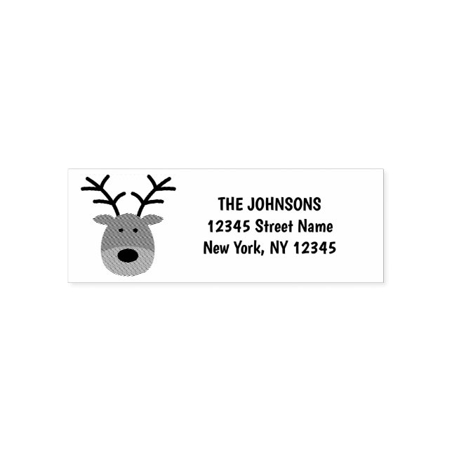 Santa's reindeer self inking return address stamps (Design)