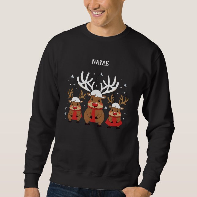 Santas Reindeer Squad Crew Festive  Sweatshirt (Front)