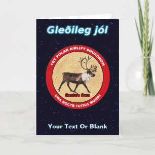 Santa's Reindeer Squadron - Gleðileg Jól Holiday Card