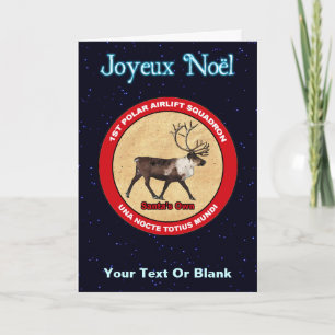 Santa's Reindeer Squadron - Joyeux Noёl Holiday Card