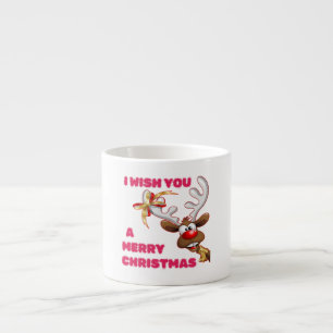 SANTA'S REINDEER WISHES YOU A MERRY CHRISTMAS ESPRESSO CUP