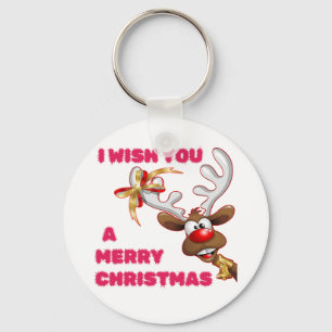 SANTA'S REINDEER WISHES YOU A MERRY CHRISTMAS KEY RING