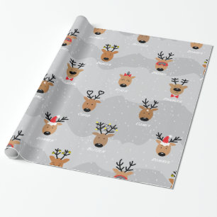 Santa's Reindeer Wrapping Paper