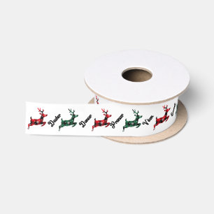 Santa's Reindeers Festive Satin Ribbon