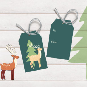 Santa's Retro Reindeer Gift Tag