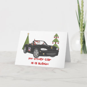Santa's Ride-Black Holiday Card
