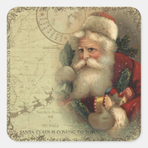Santa's Route Map of the World Sticker