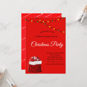 Santa's sack gifts,lamps invitation