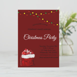 Santa's sack gifts,lamps invitation