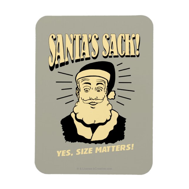 Santa's Sack: Yes, Size Matters Magnet (Vertical)