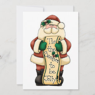 Santa's Season to be Jolly Holiday Card