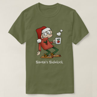 Santa's Sidekick Cute Funny Christmas Cartoon Dude T-Shirt
