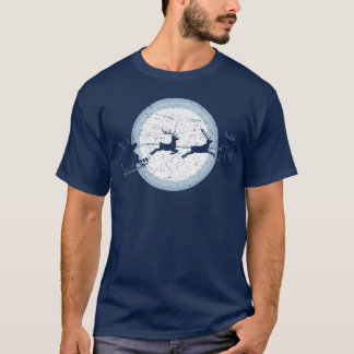 Santas Silhouette Riding Sleigh Christmas Meme fri T-Shirt